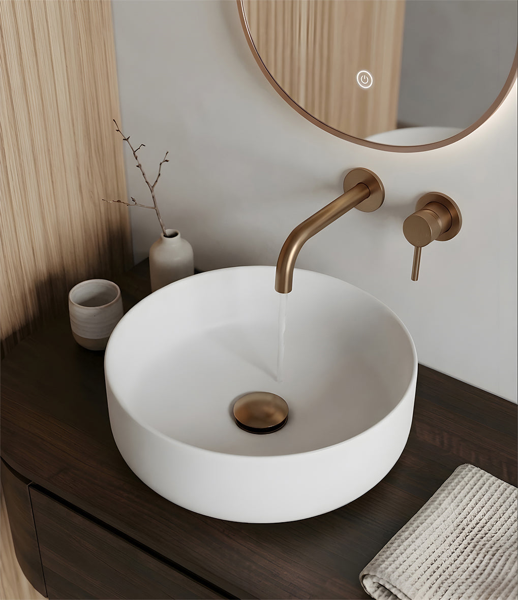 Colosso waskom rond 36 x 12 cm keramiek mat wit - afbeelding 2