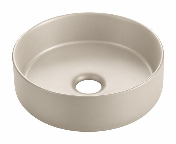 Lavabo sobre encimera Colosso redondo | 36x12cm | Cerámica | Beige