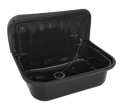 Uitstortgootsteen plaatstaal 50,5 x 33 x 37 cm glans zwart - WDtegels
