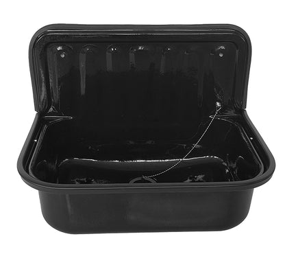 Uitstortgootsteen plaatstaal 50,5 x 33 x 37 cm glans zwart - WDtegels