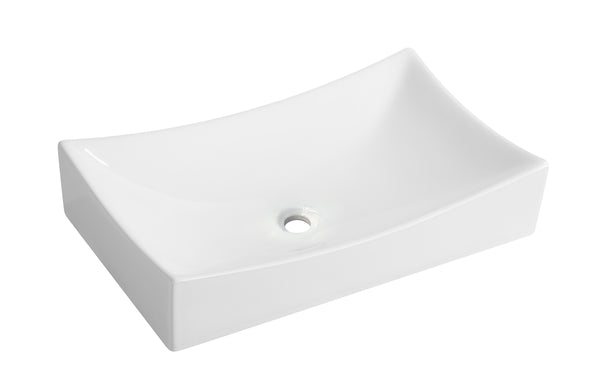 Slide surface-mounted washbasin 65.5 x 39.5 x 13.5 cm gloss white
