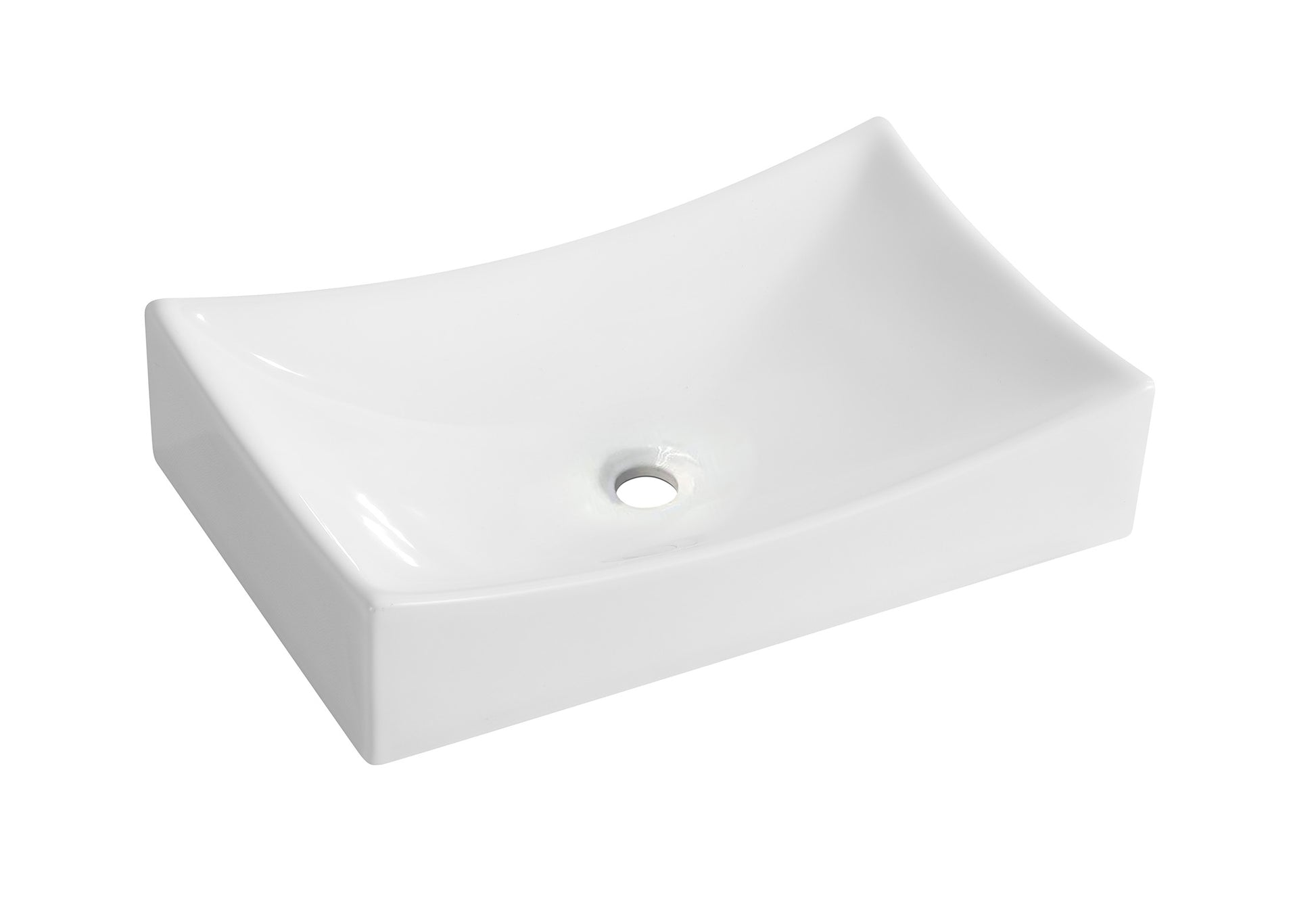 Slide waskom rechthoekig 55 x 35 x 12 cm keramiek glans wit - WDtegels