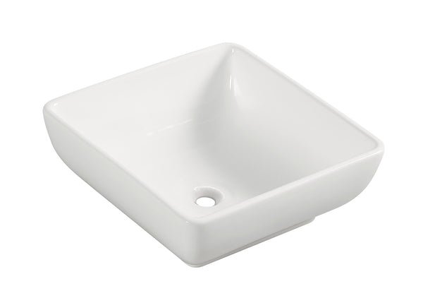 Piazza washbasin square 40 x 40 x 15 cm ceramic gloss white