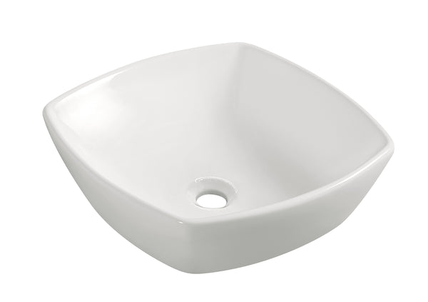 Plaza washbasin square 42 x 42 x 13.5 cm ceramic gloss white