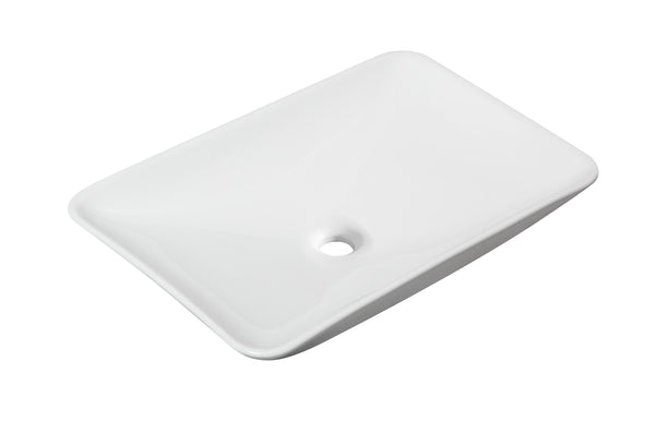 Karé washbasin rectangular 58 x 36 x 11.5 cm ceramic gloss white