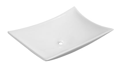 Slide washbasin rectangular 55 x 35 x 12 cm ceramic gloss white