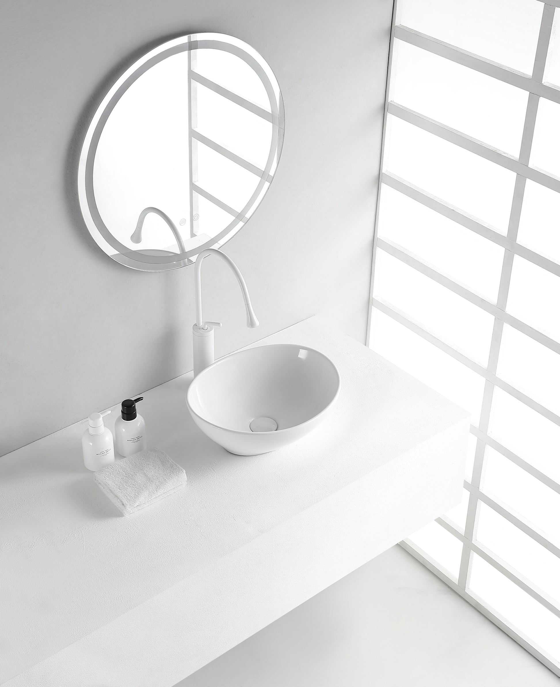 Barco waskom ovaal 40 x 33 x 14,5 cm keramiek glans wit - WDtegels