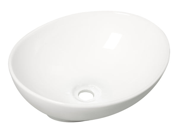 Barco wash basin oval 40 x 33 x 14.5 cm ceramic gloss white