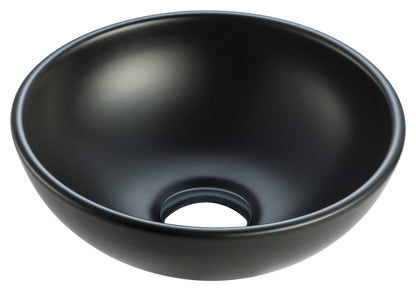 Kimo waskom rond 28 x 10 cm keramiek mat zwart - WDtegels