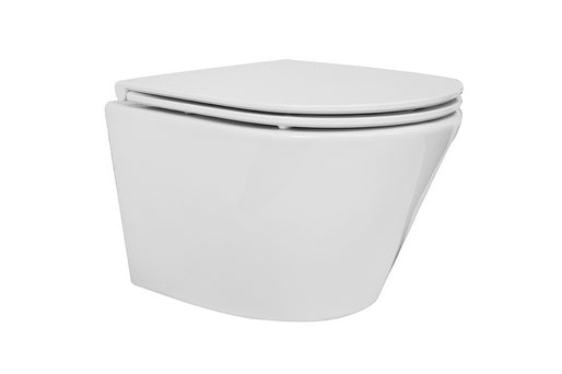 Vesta junior wandcloset rimless verkort | Flatline toiletzitting | Softclose en quick release | Glans wit - WDtegels