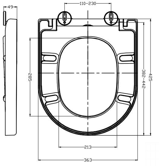 Wiesbaden Vesta-Junior soft-close seat for wall-mounted toilet 47cm white