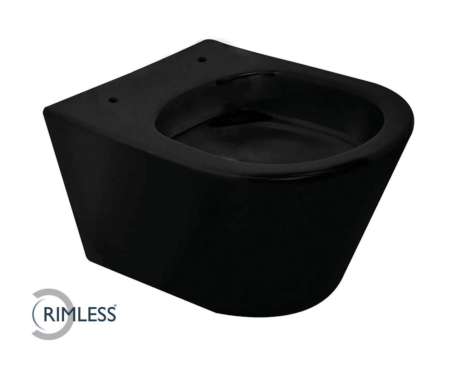 Vesta Rimless wandcloset 52 cm zonder zitting mat zwart - WDtegels