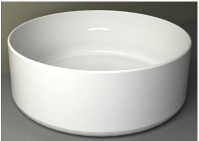 Wiesbaden Link waskom rond 40x12 cm keramiek glans wit - WDtegels