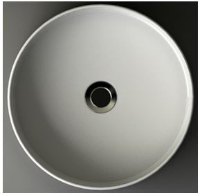 Link waskom rond 40 x 12 cm keramiek glans wit - WDtegels