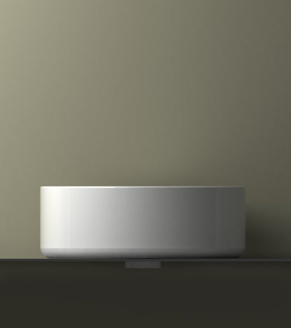Lavabo Wiesbaden Link redondo 40x12 cm cerámica blanco brillo