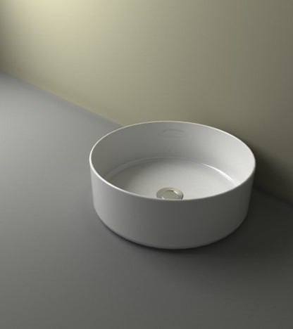 Lavabo Wiesbaden Link redondo 40x12 cm cerámica blanco brillo