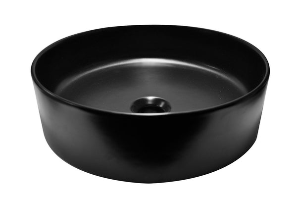 Wiesbaden Link waskom rond | 40x12cm | Keramiek | Mat zwart