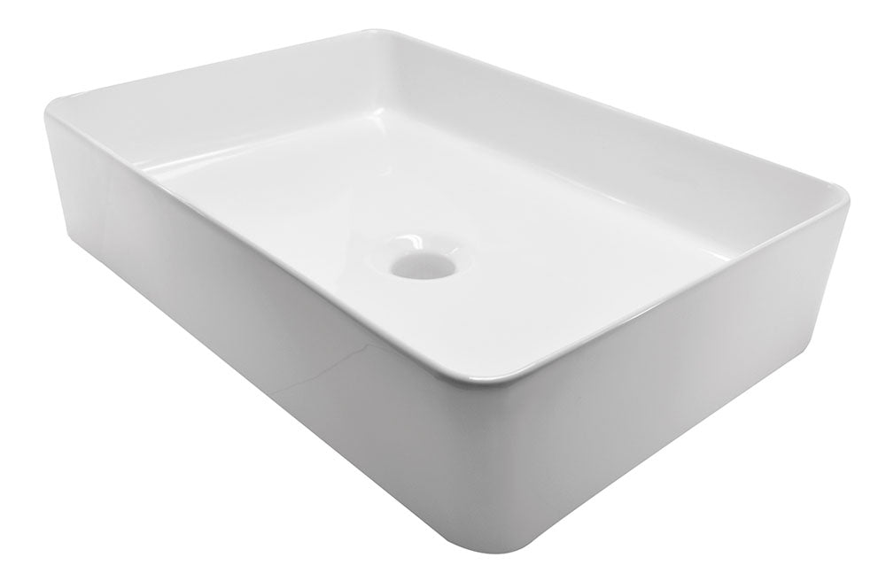 Wiesbaden Link waskom rechthoekig 35x50x12 cm keramiek glans wit - WDtegels