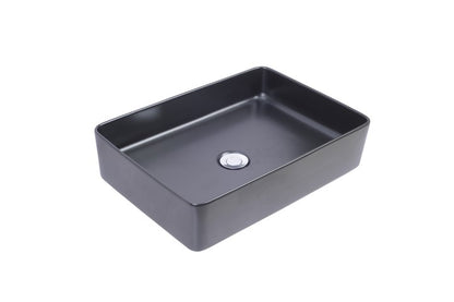 Wiesbaden Link waskom rechthoekig 35x50x12 cm keramiek mat zwart - WDtegels