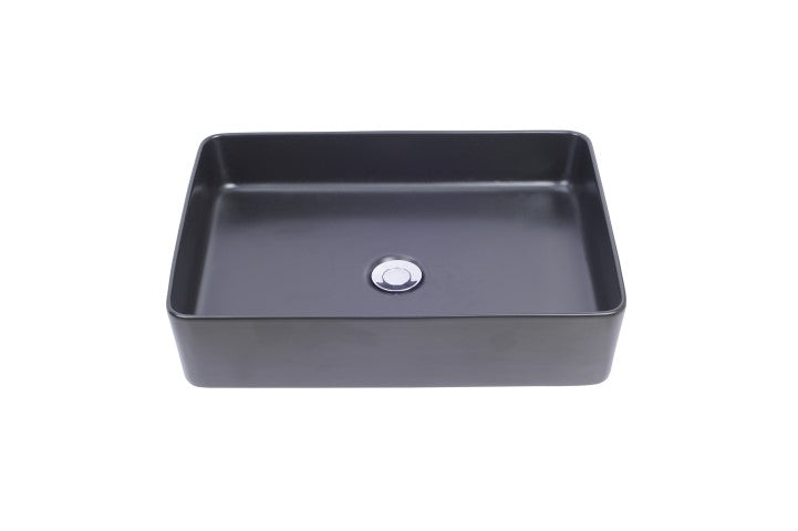 Link opzetwastafel 35 x 50 x 12 cm keramiek mat zwart - WDtegels