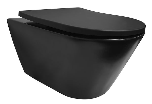 Stereo wandcloset | Rimless |  Shade slim toiletzitting | Softclose en quick release | Mat zwart