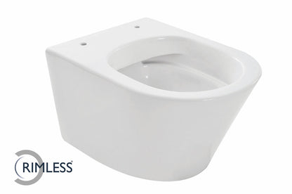 Vesta junior wandcloset rimless verkort glans wit - WDtegels