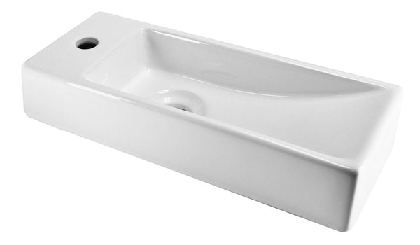 Adorno mini fuente izquierda | 38x14x8cm | Cerámica brillo blanco