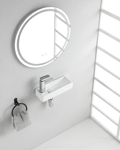 Trim mini fontein links 38 x 14 x 8 cm keramiek glans wit - WDtegels
