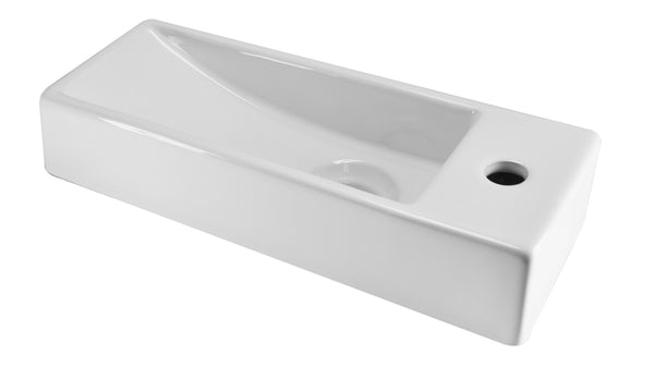 Fuente pequeña Trim derecha | 38x14x8cm | Cerámica brillo blanco