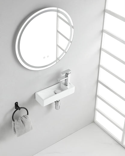 Trim mini fontein rechts 38 x 14 x 8 cm keramiek glans wit - WDtegels