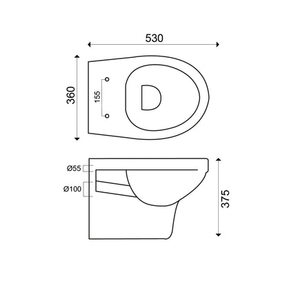 Trevi wandcloset rimless | Ultimo 3.0 toiletzitting | Softclose en quick release | Glans wit - WDtegels