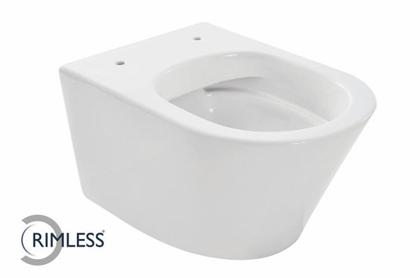 Inodoro suspendido Wiesbaden Vesta sin reborde de 52 cm sin asiento. Blanco