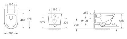 Vesta wandcloset 52 cm met Soft-Close zitting wit 8718858077731