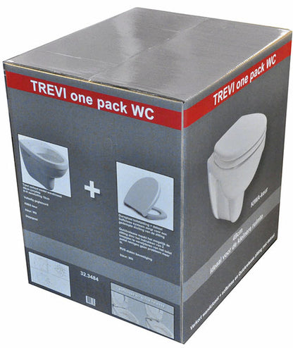 Trevi wandcloset verkort Kiwa met Menir toiletzitting softclose en quick release glans wit - WDtegels