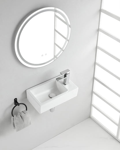 Rhea L fontein rechts 45,5 x 26 x 12 cm keramiek glans wit - WDtegels