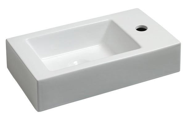 Rhea L washbasin right | 45.5x26x12cm | Ceramic gloss white