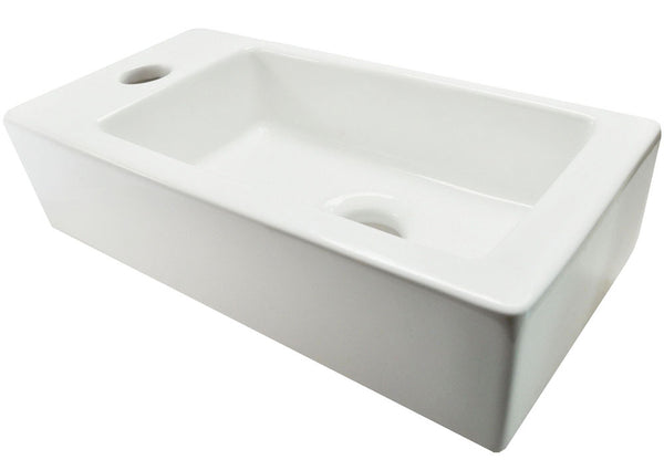 Rhea S mini fountain left | 36.5x18x9cm | Ceramic glossy white