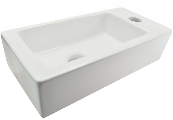 Rhea S mini fountain right | 36.5x18x9cm | Ceramic glossy white
