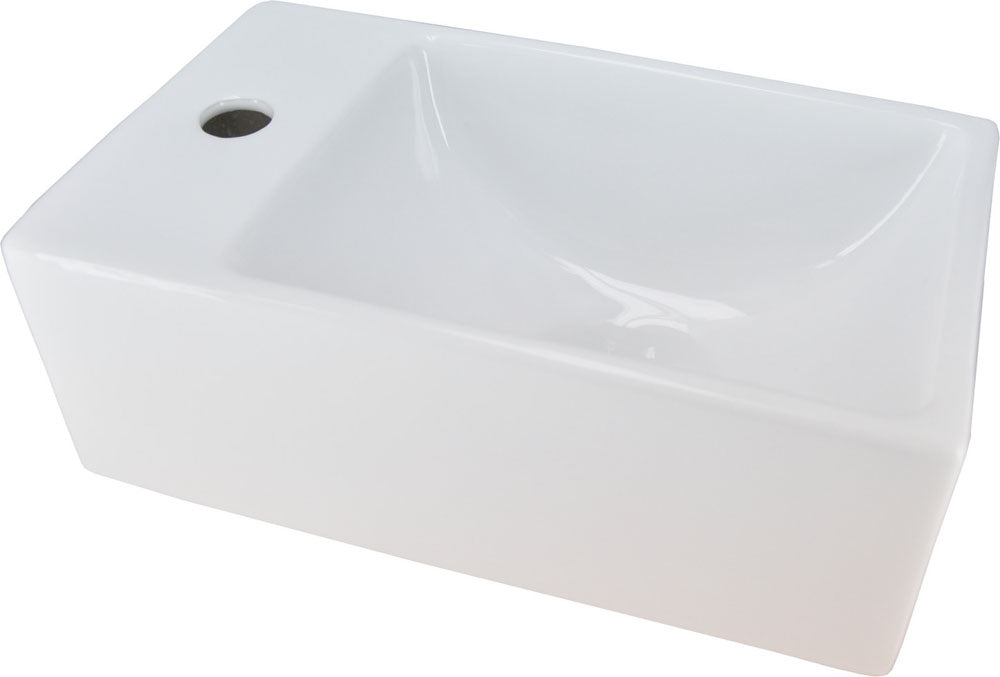 Rhea XXS fontein links 30,5 x 18 x 11 cm keramiek glans wit - WDtegels