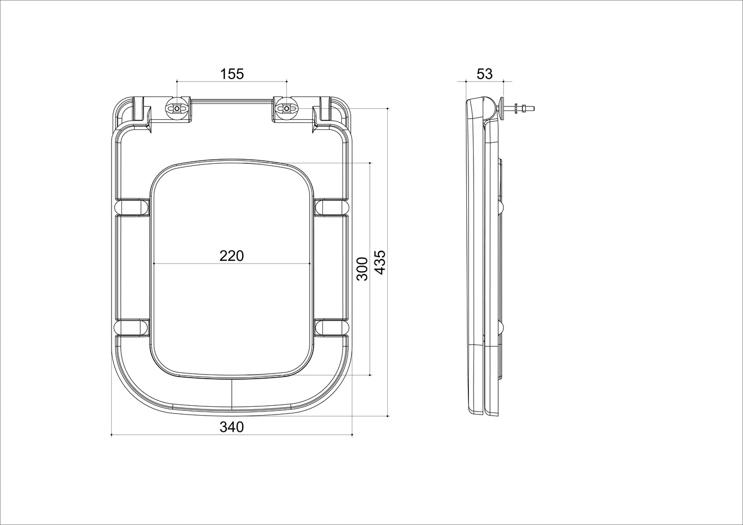 Carré toiletzitting softclose en quick release | Glans wit - WDtegels