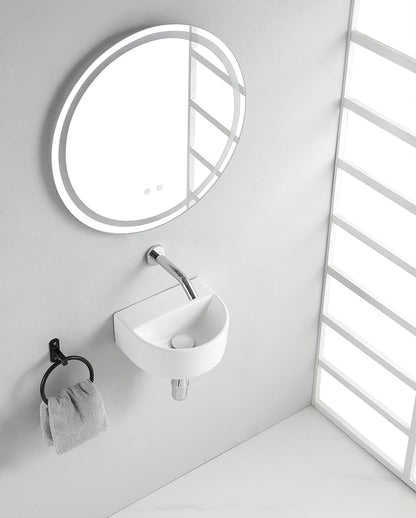 Lara fontein zonder kraangat 30 x 25 x 12 cm keramiek glans wit - WDtegels