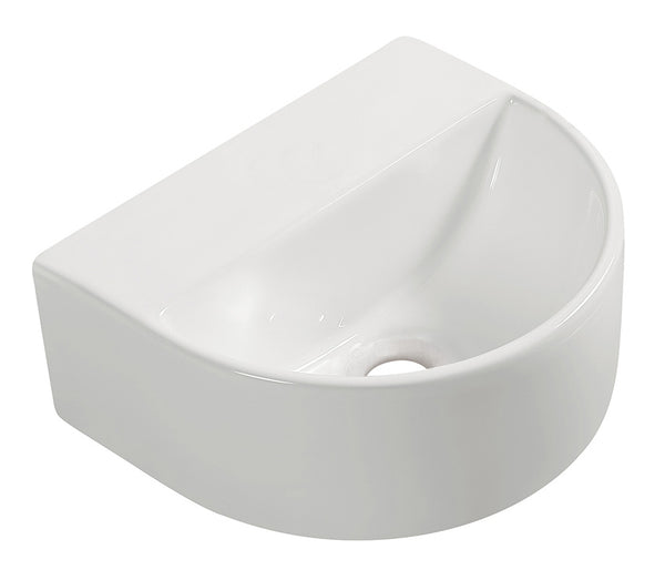 Lara basin without tap hole | 30x25x12cm | Ceramic gloss white