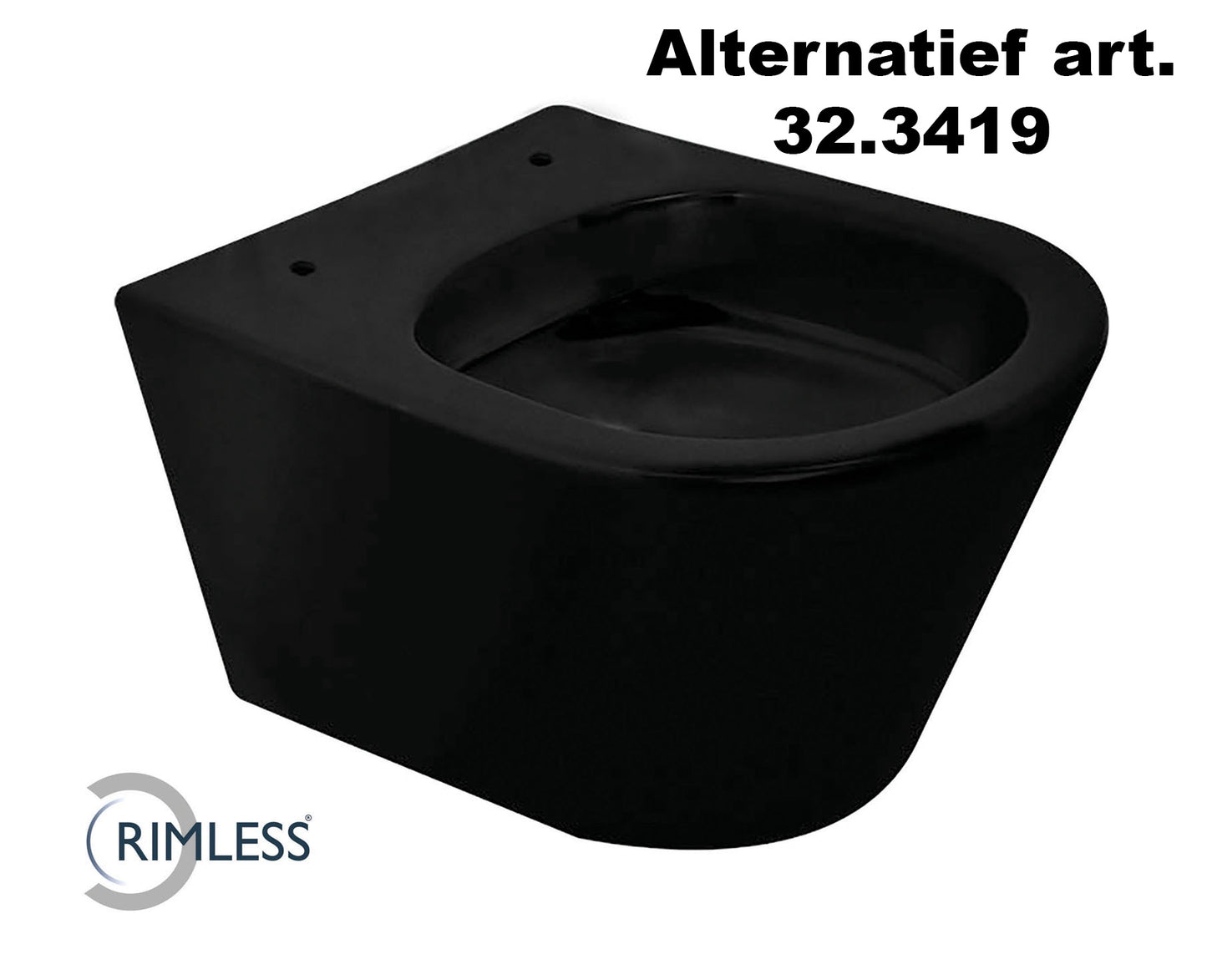 Vesta Junior wandcloset rimless verkort mat zwart - WDtegels