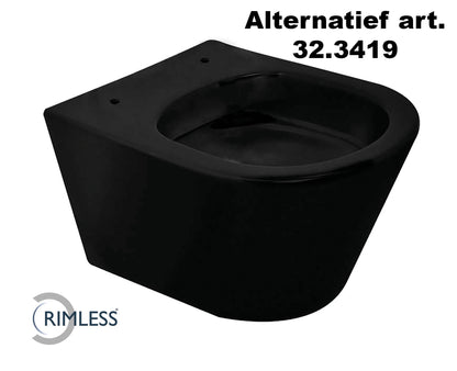 Vesta Junior wandcloset rimless verkort mat zwart - WDtegels