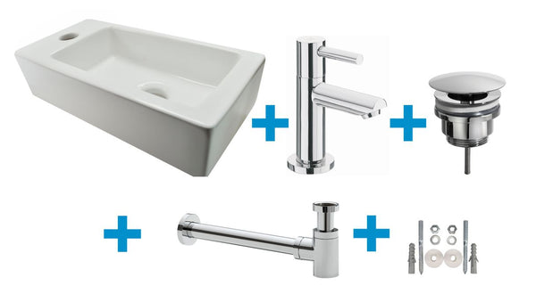 Wiesbaden Fonteinset Mini-Rhea links | 36x18x9cm | Wit