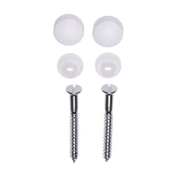 Pot screw set without plug 2 pieces galvanized 6 x 60 mm cover cap white