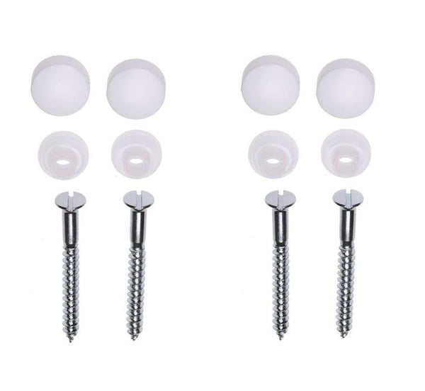 Juego de tornillos sin tapón, 4 piezas, galvanizados, 6 x 60 mm, tapa blanca