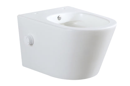 Vesta wall-mounted toilet rimless with bidet tap, cold water, matt white