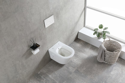 Vesta wall-mounted toilet rimless with bidet tap, cold water, matt white