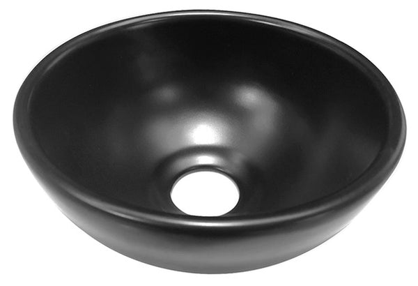 Consilio lavabo redondo | 20x9cm | Cerámica | Negro mate